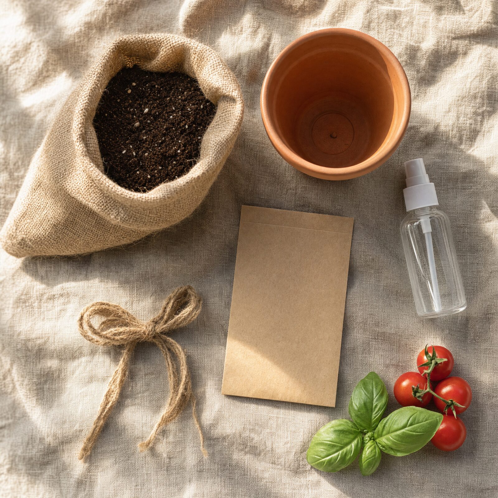 DIY plant kit contents laid out