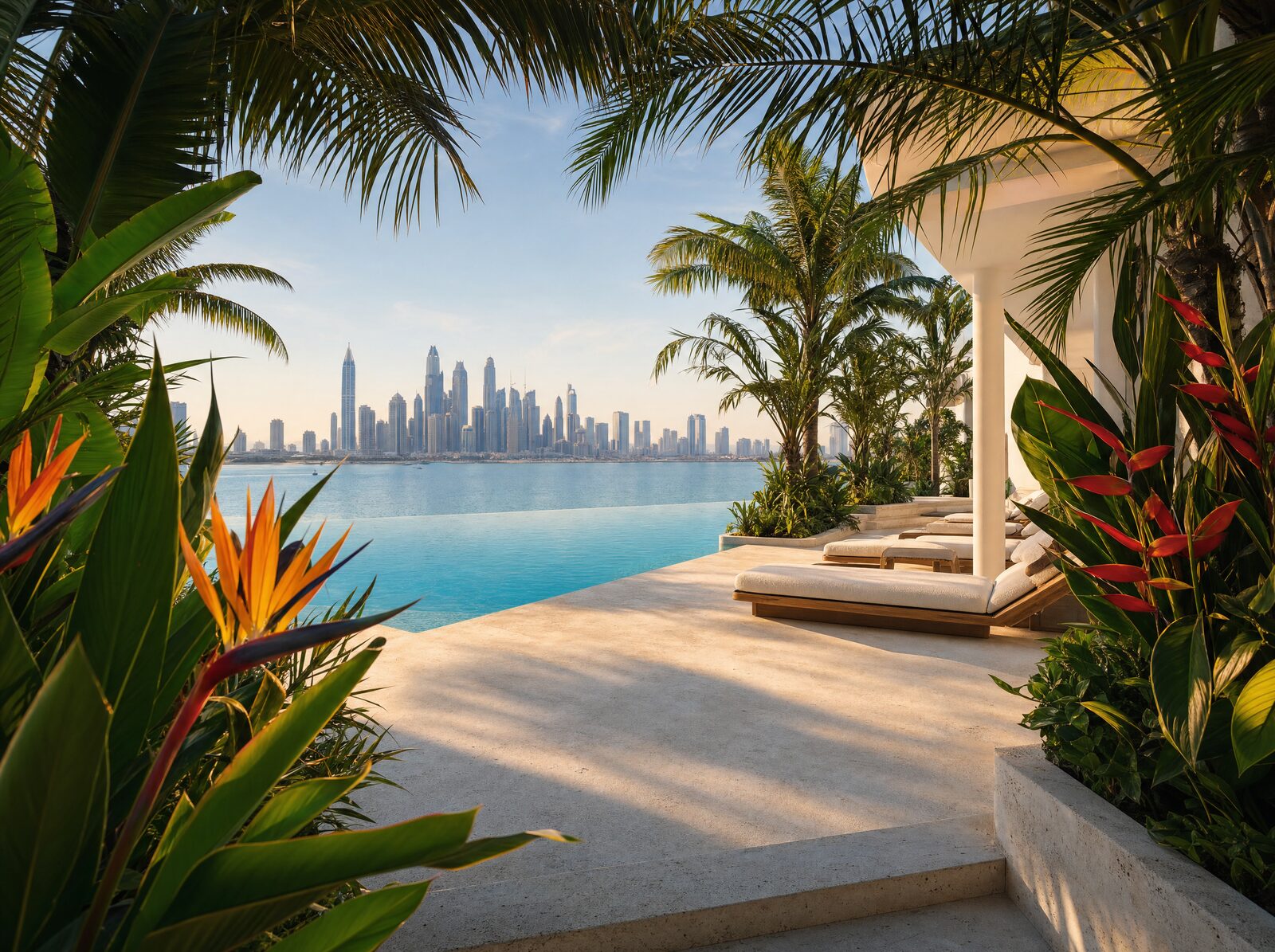 Pool with tropical planting